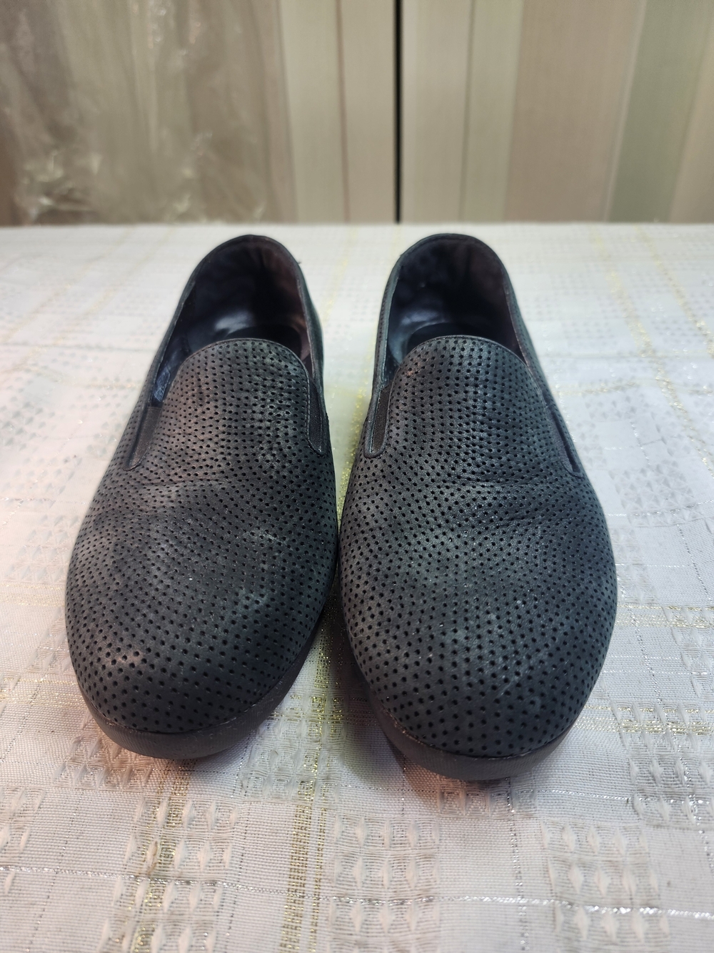 Fitflop Perforated Slip-On Loafers in Black for Women